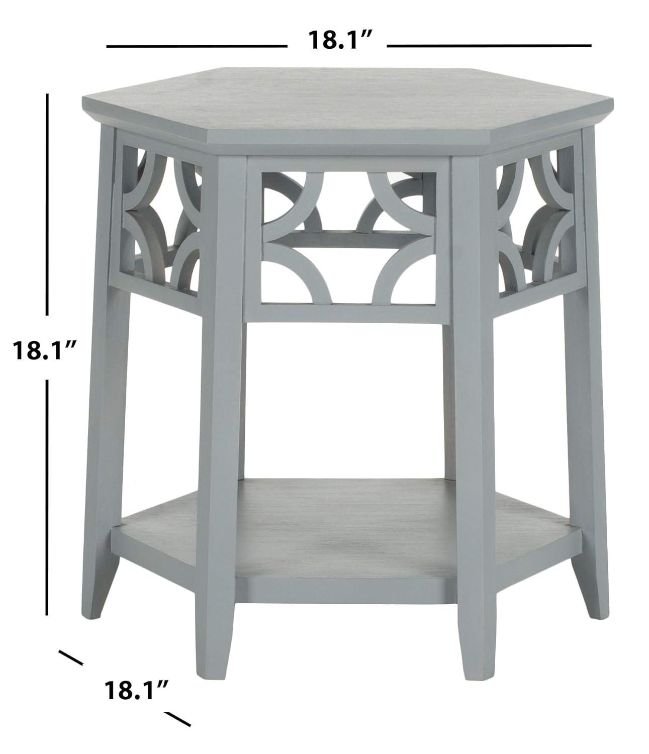Connor Hexagon End Table - AMH4602C - Pearl Blue Grey - Safavieh Couture