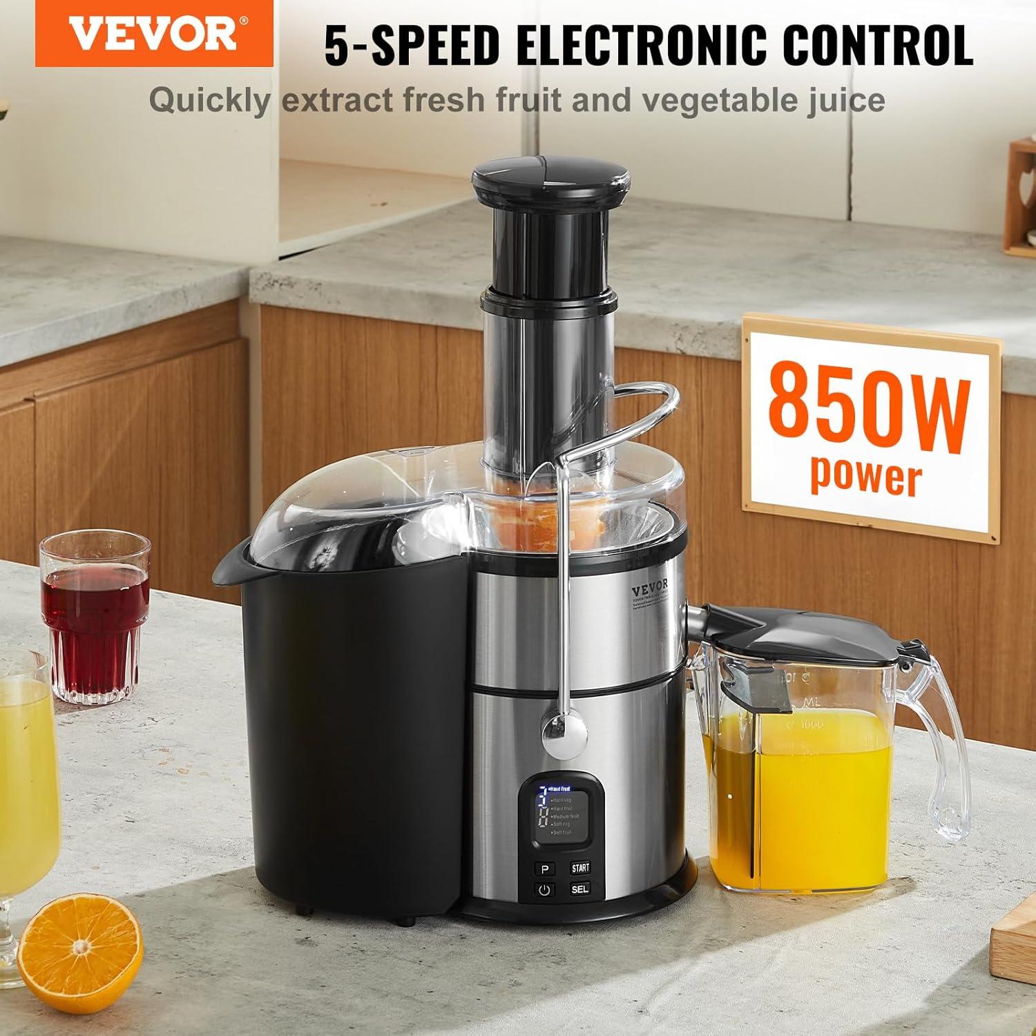 Vevor  850W Juicer Machine - Motor Centrifugal Juice Extractor - Easy Clean Centrifugal Juicers - Big Mouth Large 3 in. Feed Chute