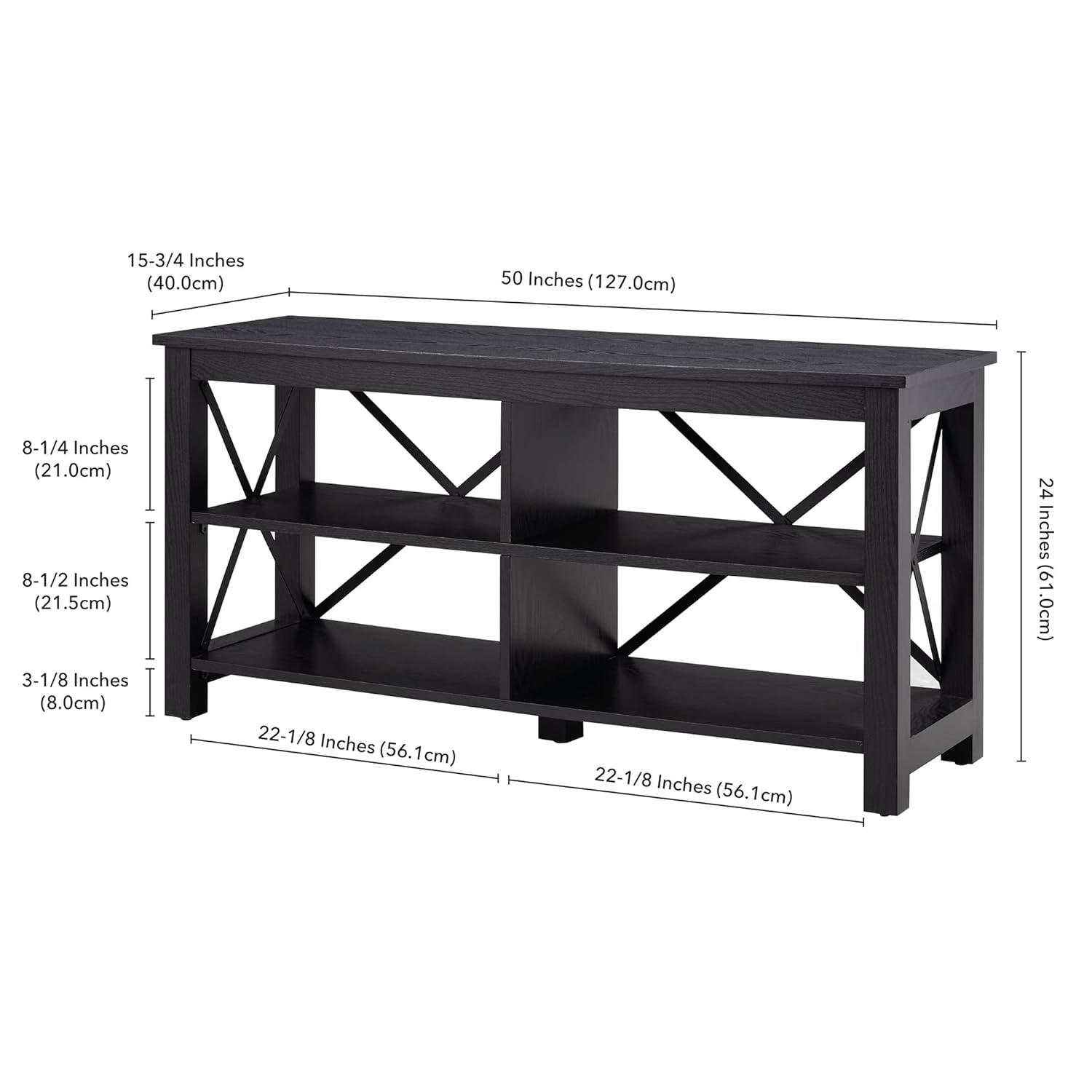 Evelyn&Zoe Sawyer Rectangular TV Stand for TV's up to 65" in Antiqued Gray Oak