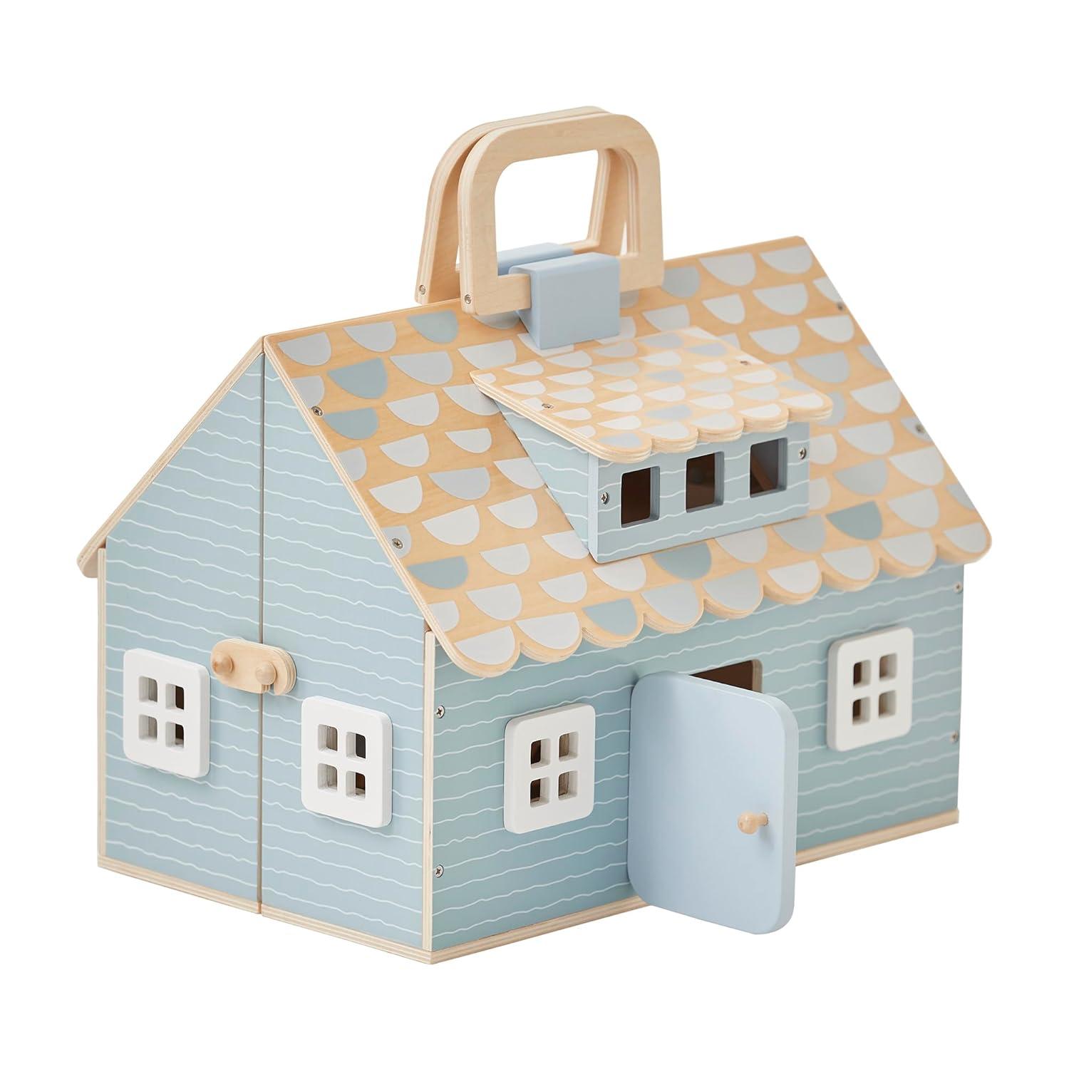 Teamson Kids Olivia's Little World Quaint Portable Doll Cottage + Accessories for 3.5" Dolls