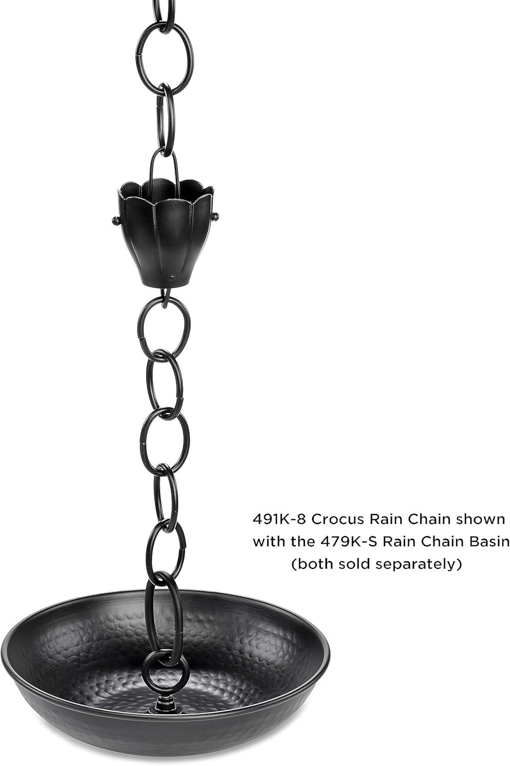 8.5 ft Black Aluminum Crocus Rain Chain