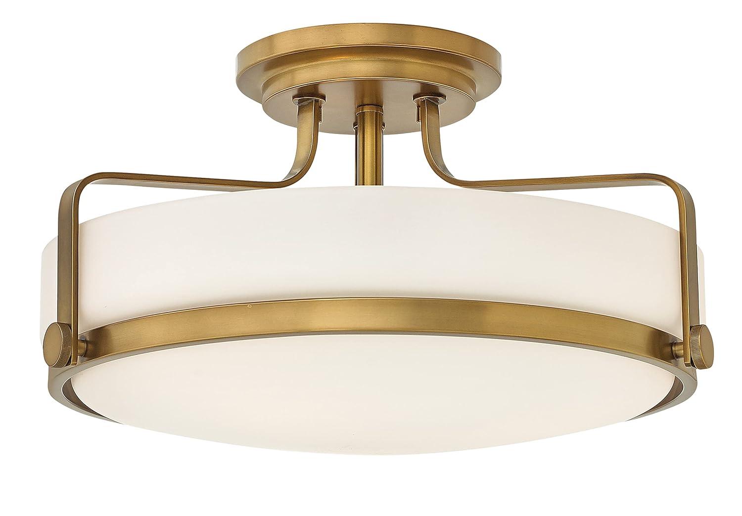 Harper Three Light 18" Retro Bowl Semi-Flush Mount Ceiling Light