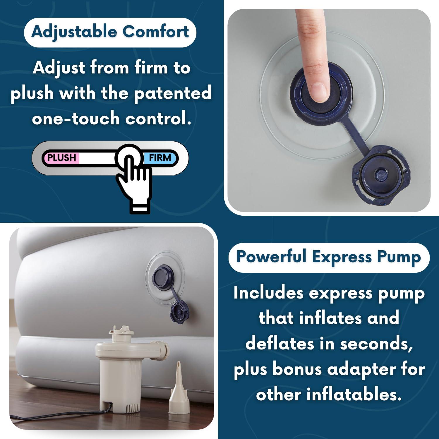 Beautyrest Queen Size Gray Raised Air Bed with Pump