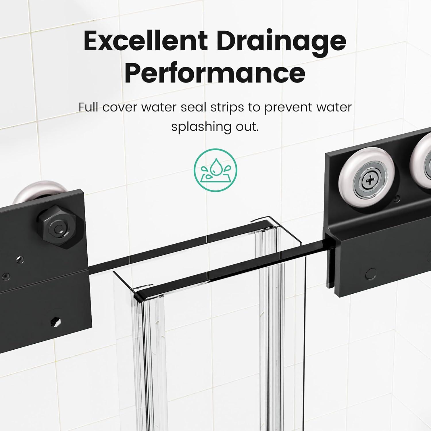 56 - 60 in. W x 58 in. H Semi-Frameless Sliding Bathtub Door in Finish with Clear SGCC Tempered Glass