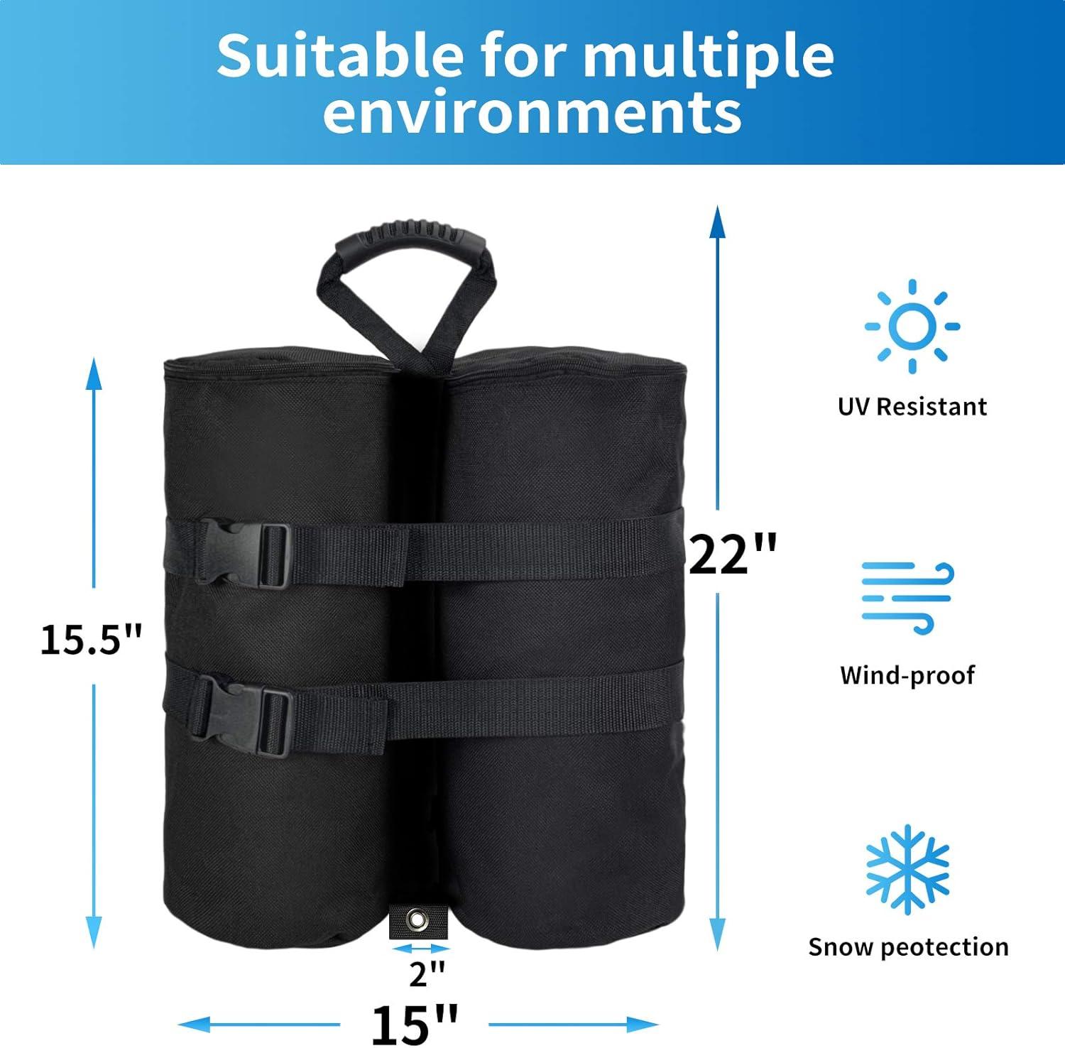 Plus Size Weight Bags(240 lbs) for Pop up Canopy Tent, 1680D Heavy Duty Leg Weights Sand Bags for Instant Outdoor Sun Shelter Canopy, Set of 4