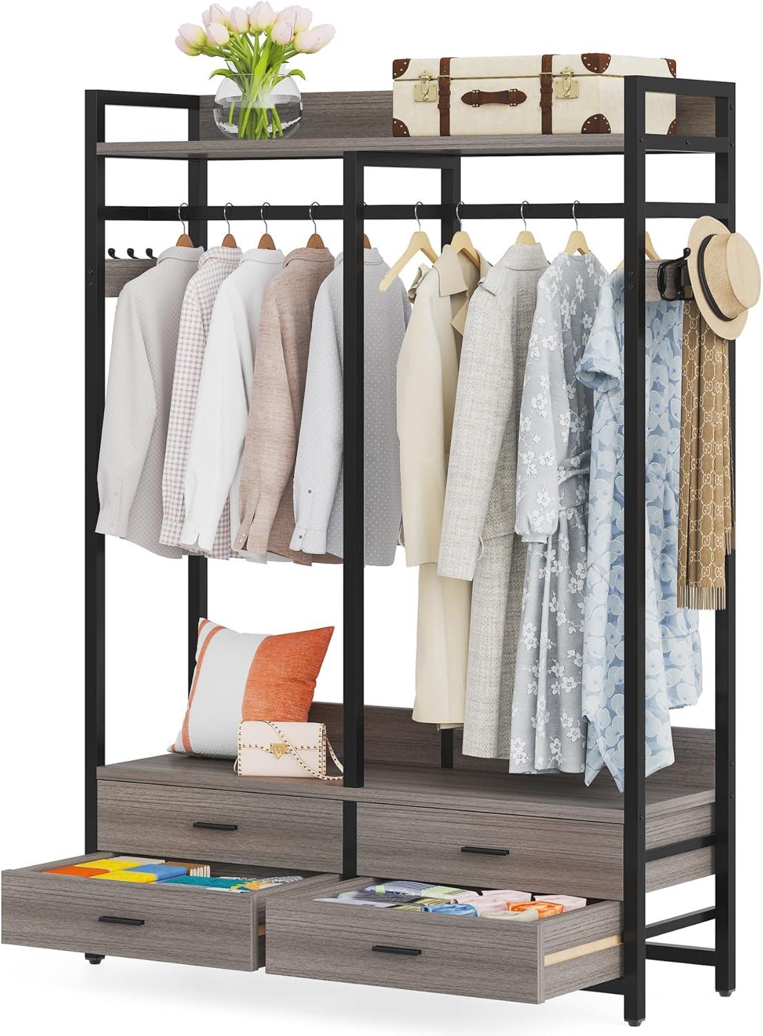 Heavy Duty Garment Rack With 4 Drawers