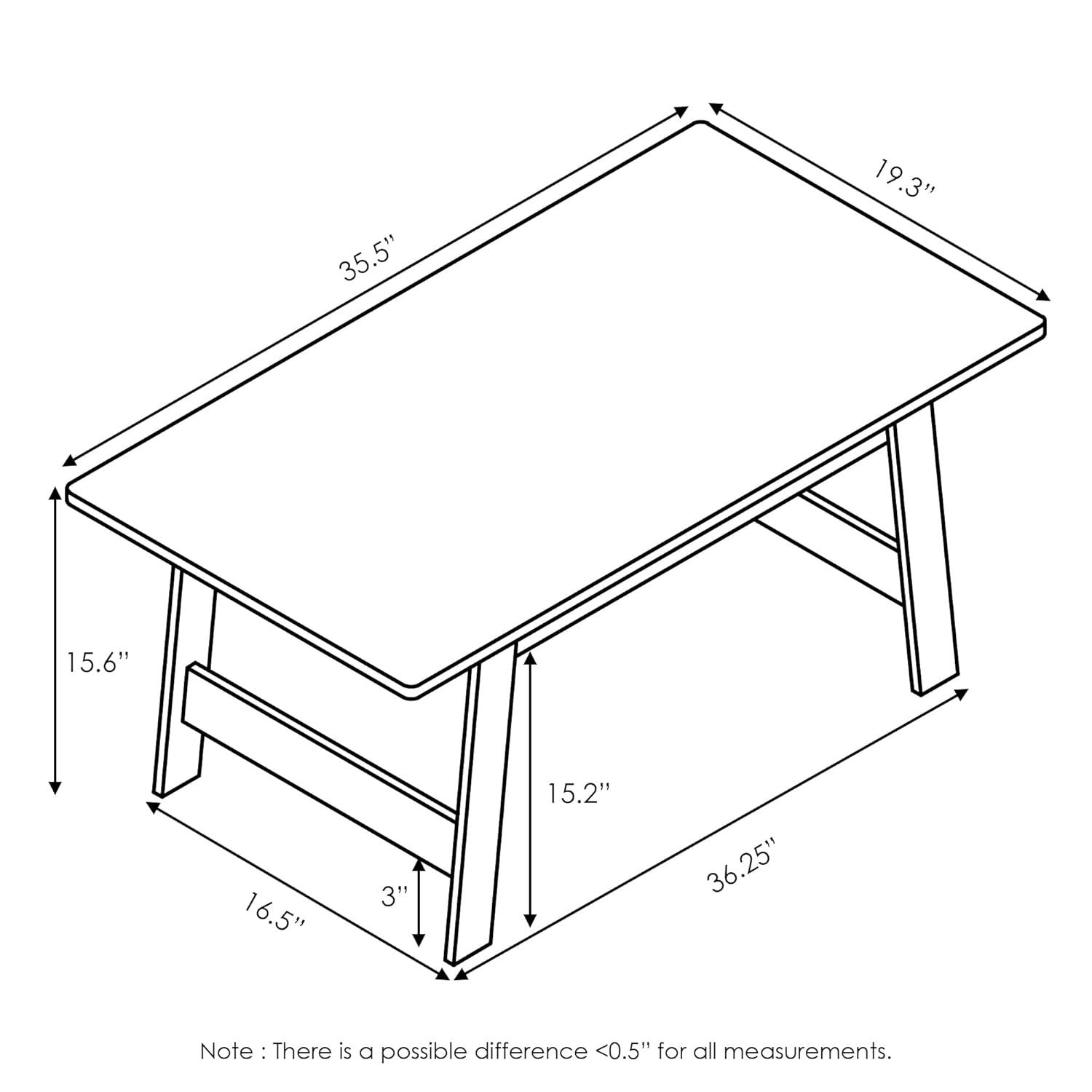 French Oak Grey Cottage Rectangular Wood Coffee Table