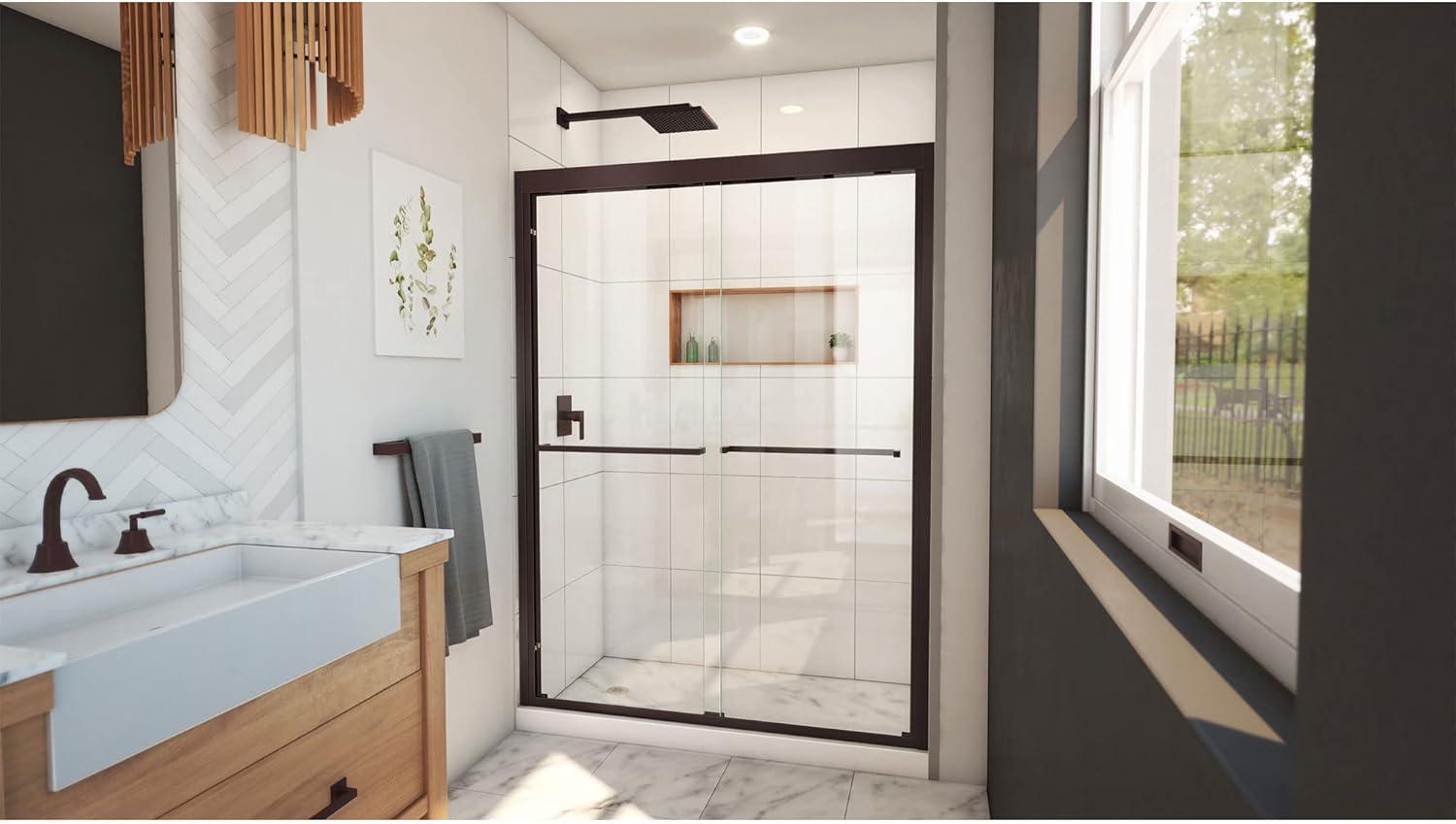 Duet Plus 50" - 54" W x 72" H Double Sliding Semi-Frameless Shower Door