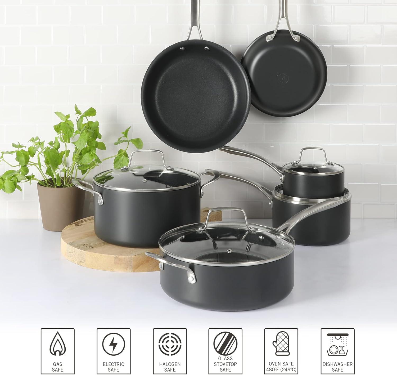 Martha Stewart 10 Piece Hard-Anodized Aluminum Non Stick Cookware Set