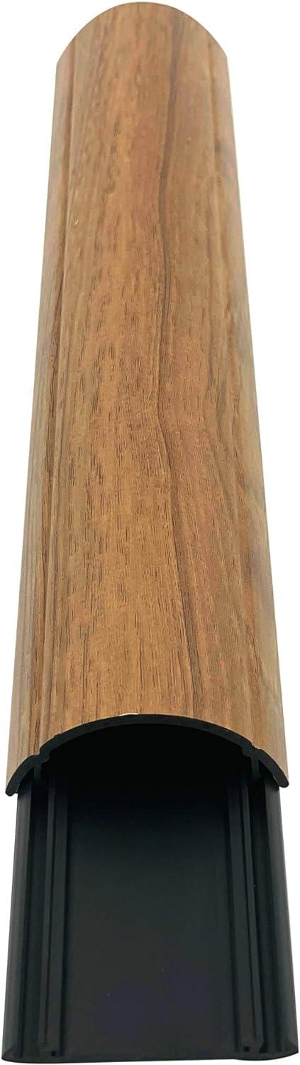 Large Medium Oak PVC Floor Cord Cover, 16 Inch, 3 Pack