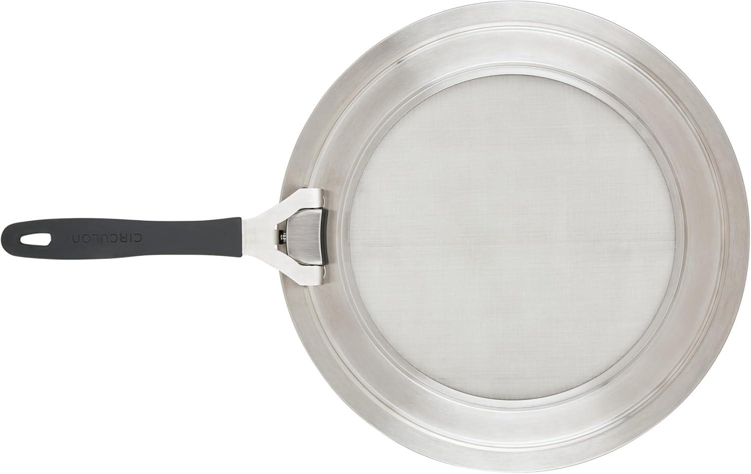 Circulon Circulon Universal Splatter Guard Mesh Grease Cover For Pots And Pans Protects Stove, Countertop, And Kitchen From Oil When Frying, 13 Inch, Stainless Steel