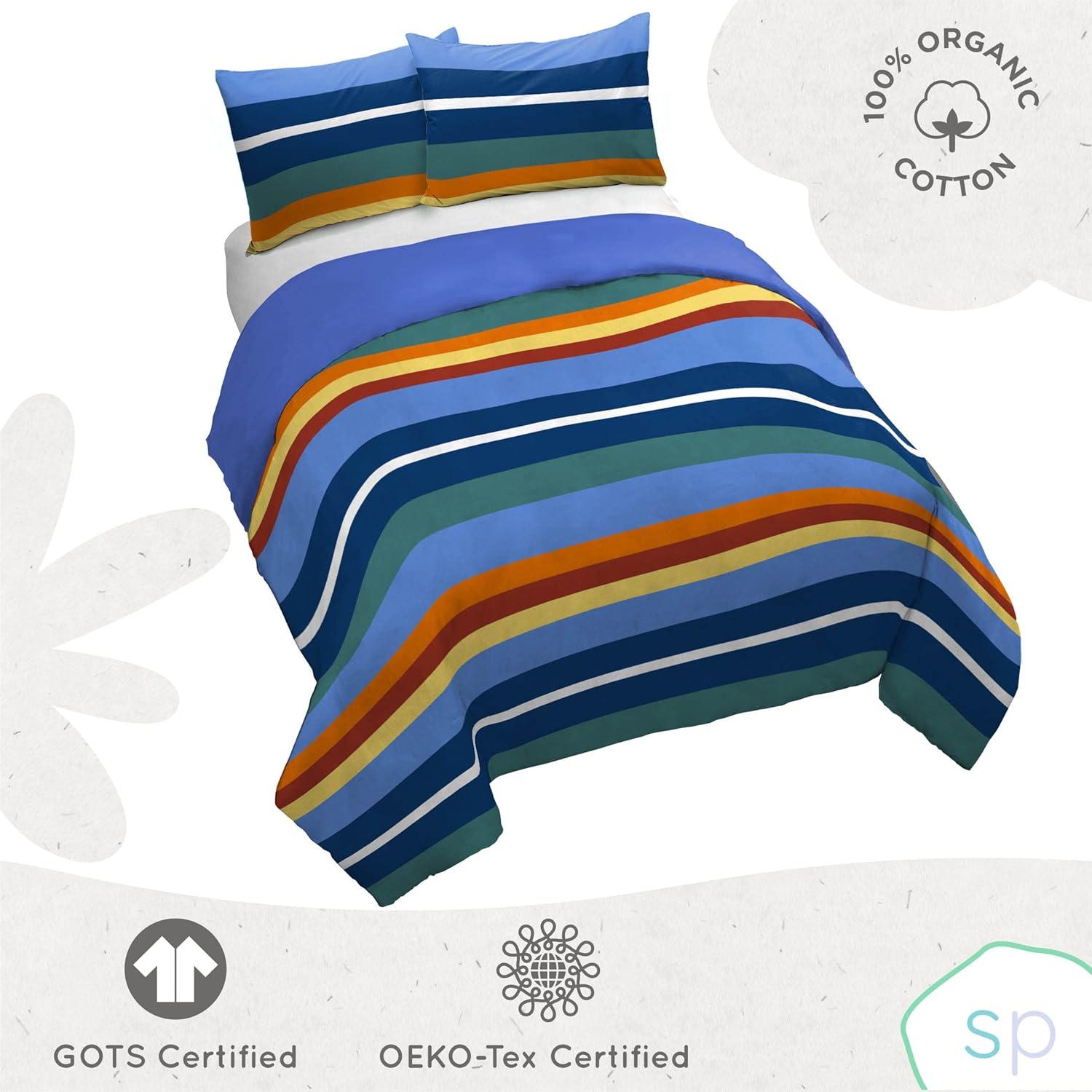 Saturday Park Saturday Park Vintage Stripe 100% Organic Cotton Duvet Cover & Sham Set