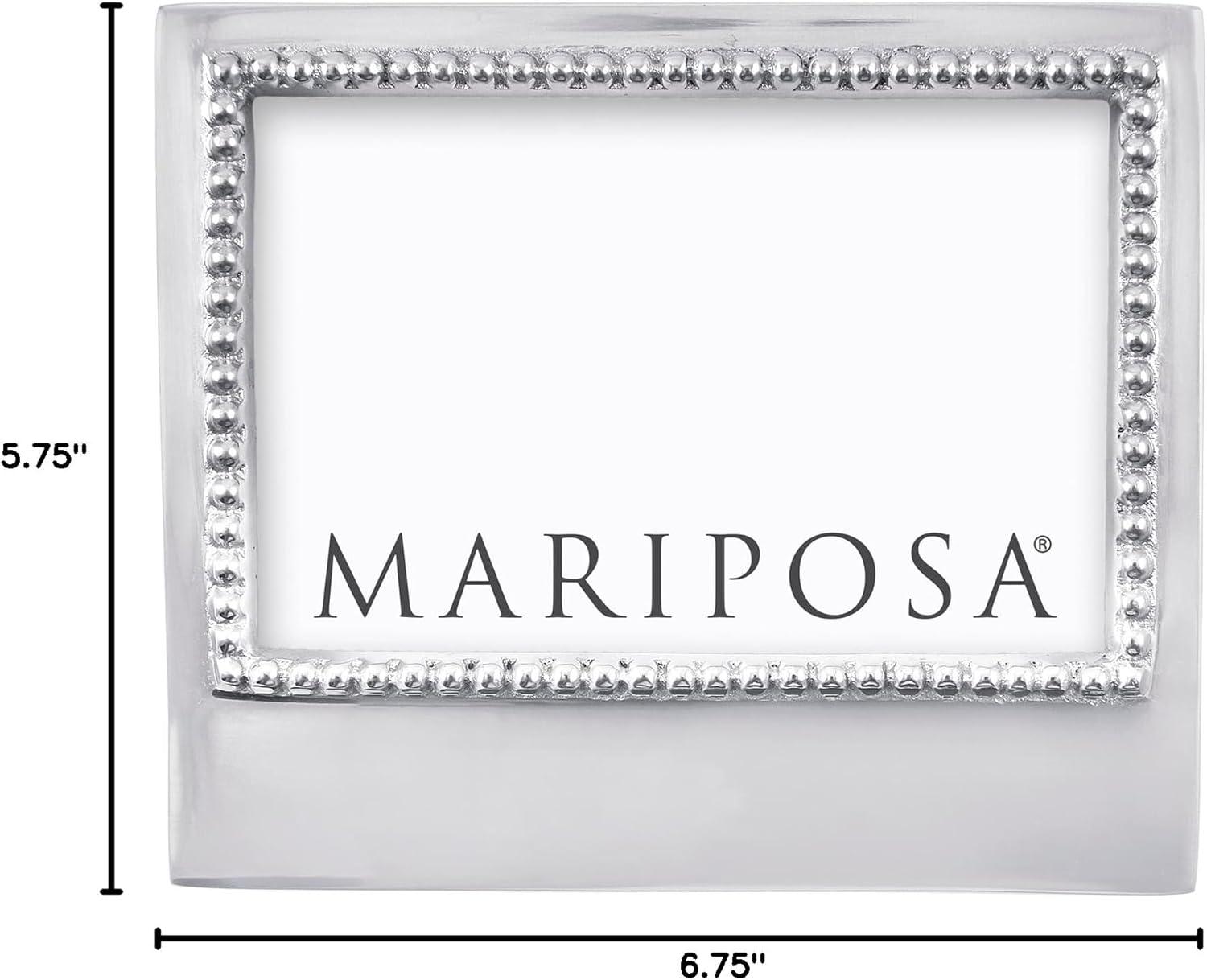 Mariposa Beaded Silver Metal Beaded Picture Frame