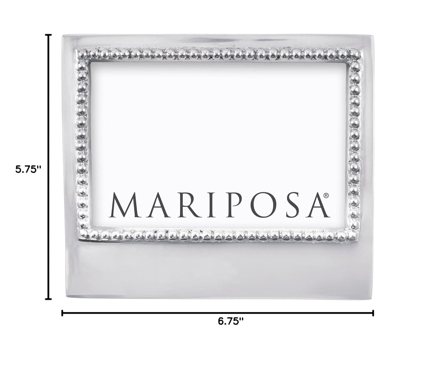 Mariposa Beaded Silver Metal Beaded Picture Frame