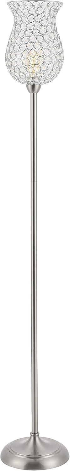 SAFAVIEH Ricky 70 in. Glam Iron Floor Lamp, Nickel