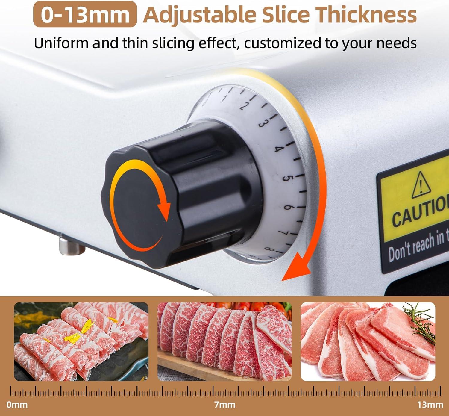 Fashionwu Fashionwu  Commercial Electric Meat Slicer 10" Food Cutter 240W Frozen Deli Slicer Machine