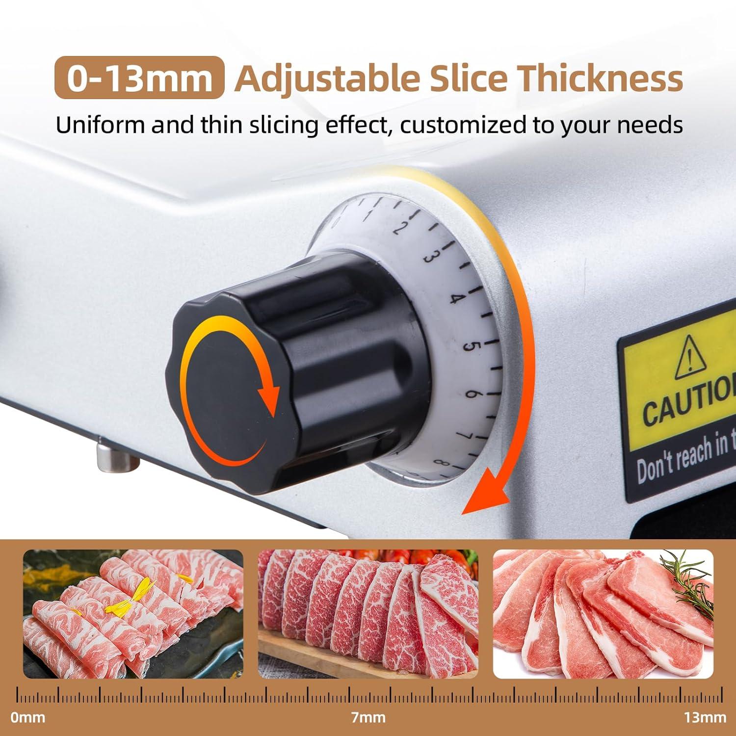 Fashionwu Fashionwu  Commercial Electric Meat Slicer 10" Food Cutter 240W Frozen Deli Slicer Machine