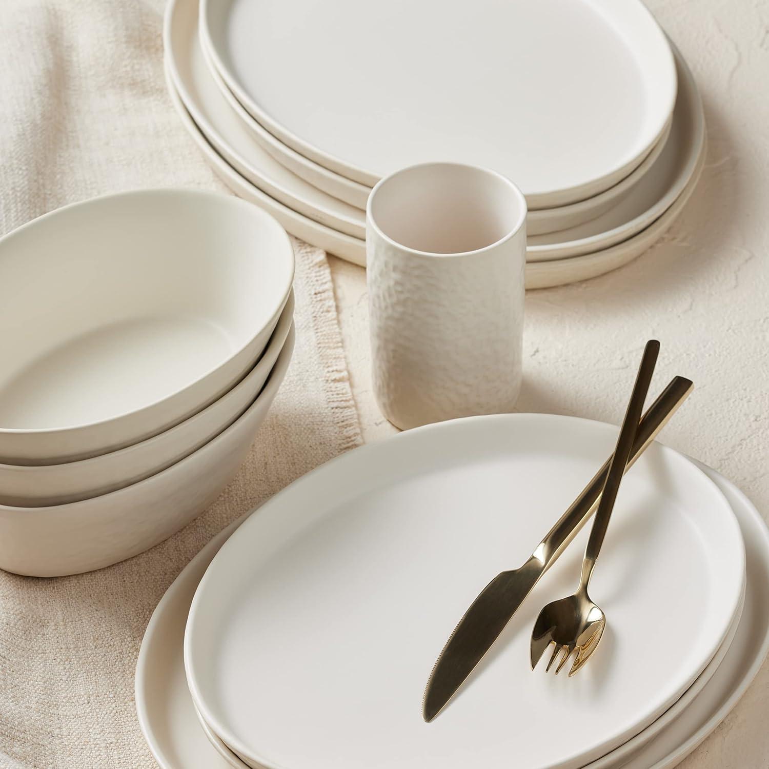 Stone by Mercer Project Katachi 16-Piece Dinnerware Set Stoneware