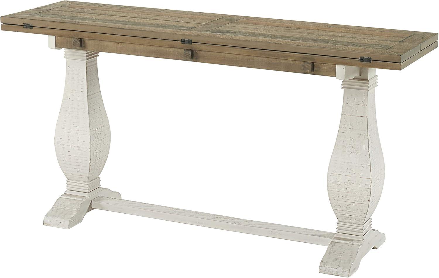 Martin Svensson Home Napa Solid Wood Flip Top Sofa Table White Stain and Natural