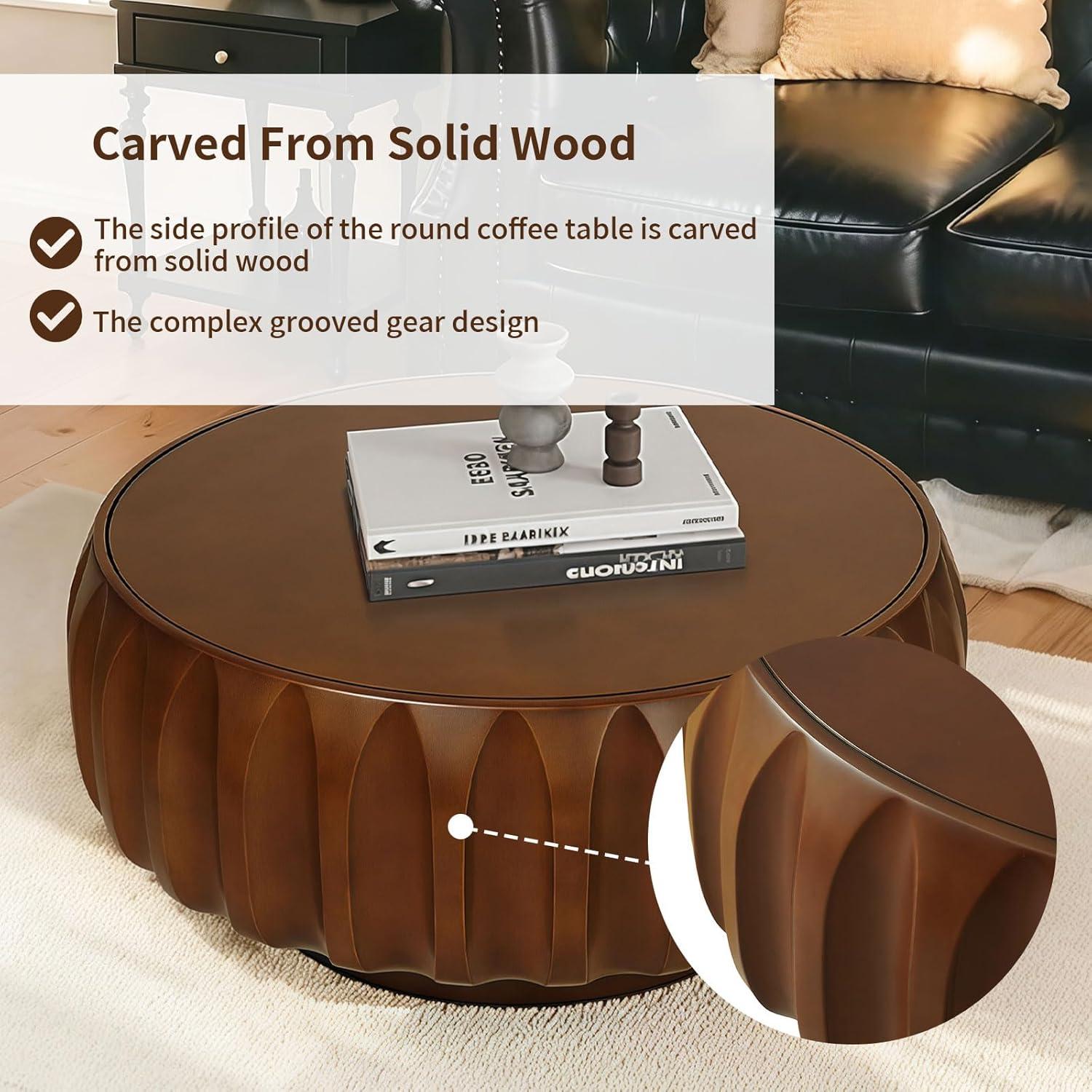 Williamspace Modern Glam Round End Nesting Coffee Table Set for Living Room (Set of 2) No Assembled Blue