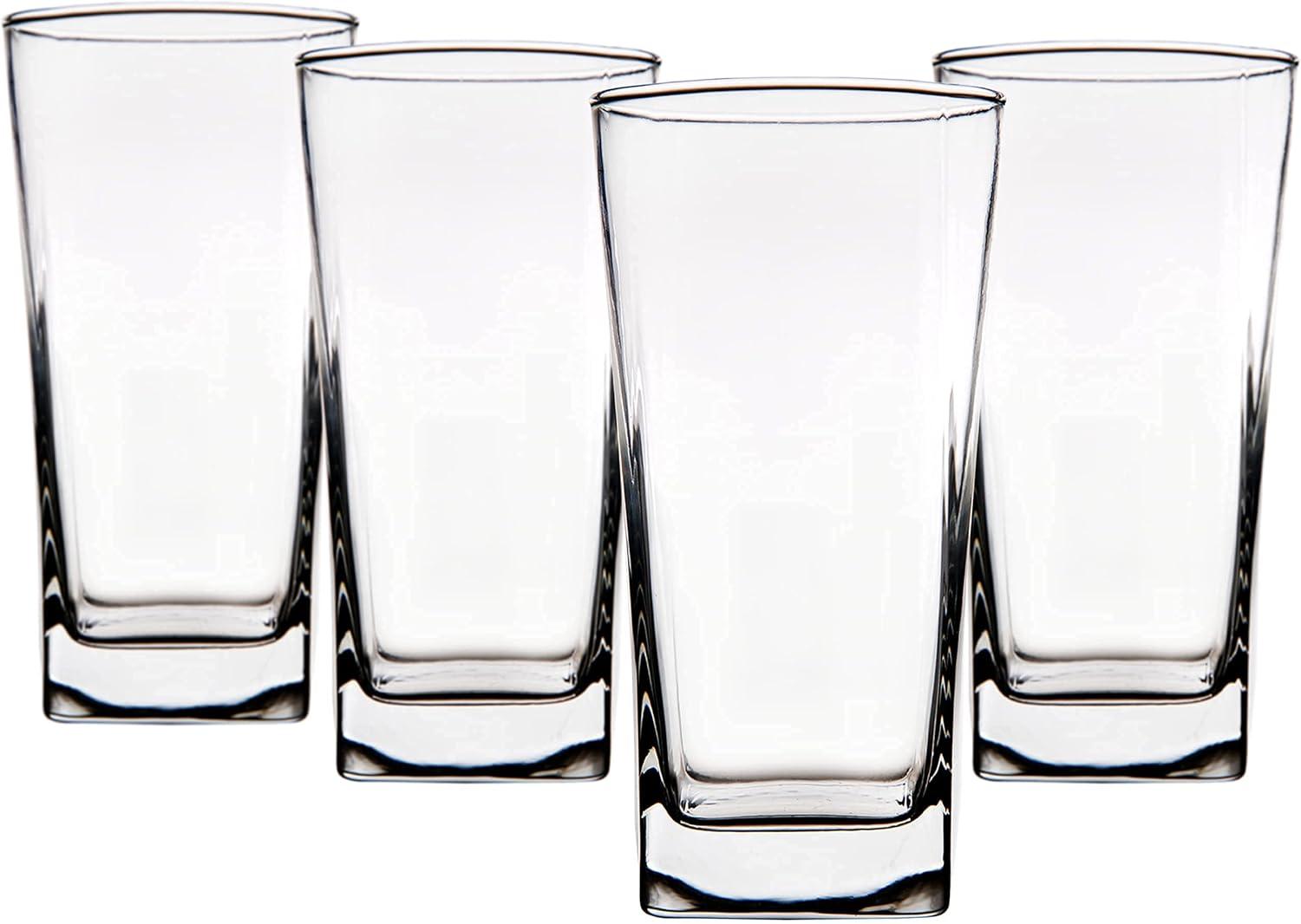 Evo 17 Oz Square Highball Glasses Set of 4