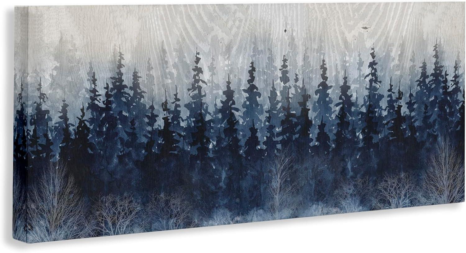 Rustic Blue Forest Tree Line Fir Wood By Carol Robinson 955