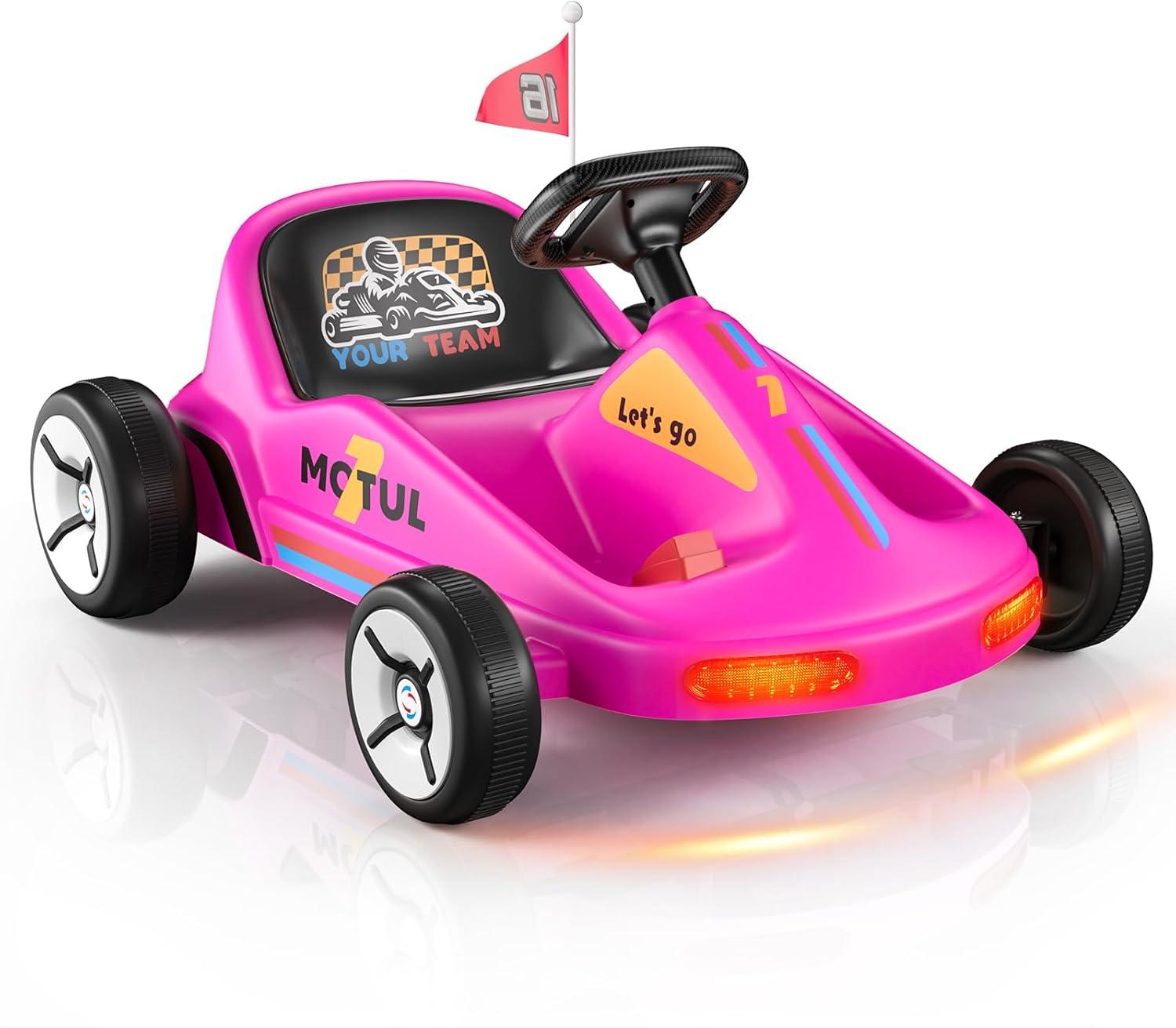 Tobbi 12v Kids Go Kart, Outdoor Battery Powered Ride On Car For Boys And Girls Aged 3-8, Childrens Electronic Toy Go Kart With 2 Speed Modes, Remote Control,bluetooth