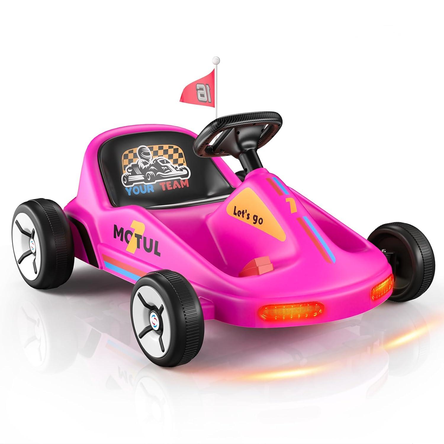 Tobbi 12v Kids Go Kart, Outdoor Battery Powered Ride On Car For Boys And Girls Aged 3-8, Childrens Electronic Toy Go Kart With 2 Speed Modes, Remote Control,bluetooth