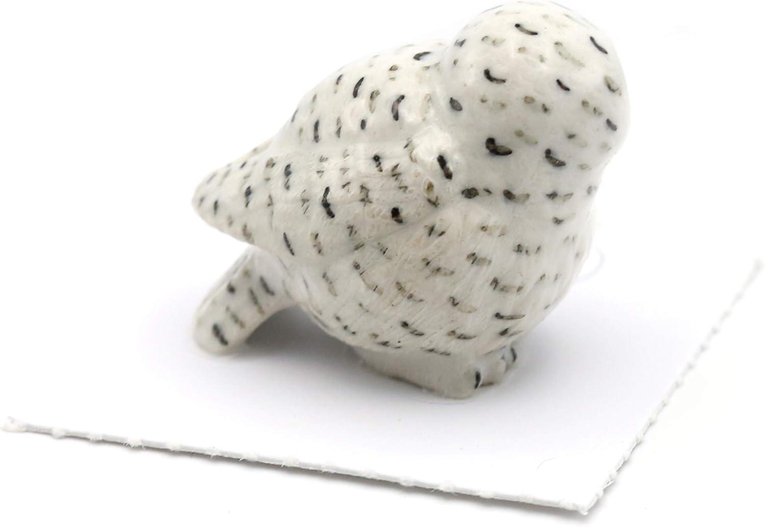 Little Critterz White Snowy Owl "Ghost" Hand-painted - Home Decor Bird Birthday Gift Decorative Figurine - Miniature Porcelain Figurine