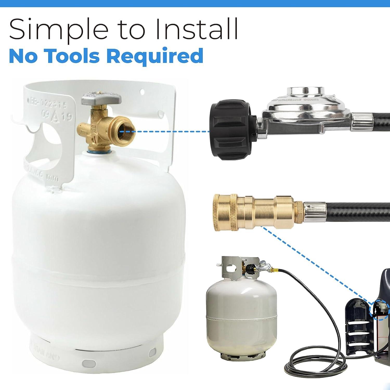 F271803 12ft Propane Heater Adapter Hose with Regulator,for Heater Big Buddy Indoor Outdoor Heater,3/8 inch Female Quick Connect x QCC1 Propane Tank Connection