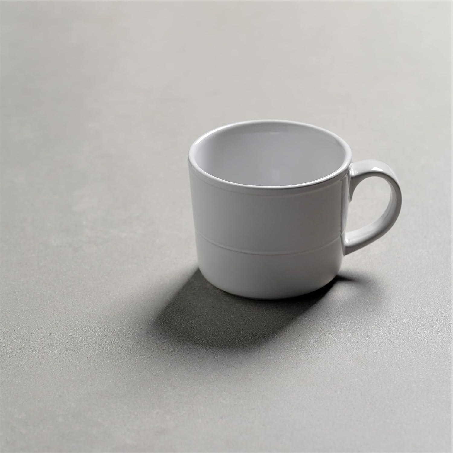 White Ceramic Double Line 3.75"/12 oz Mug Set of 6