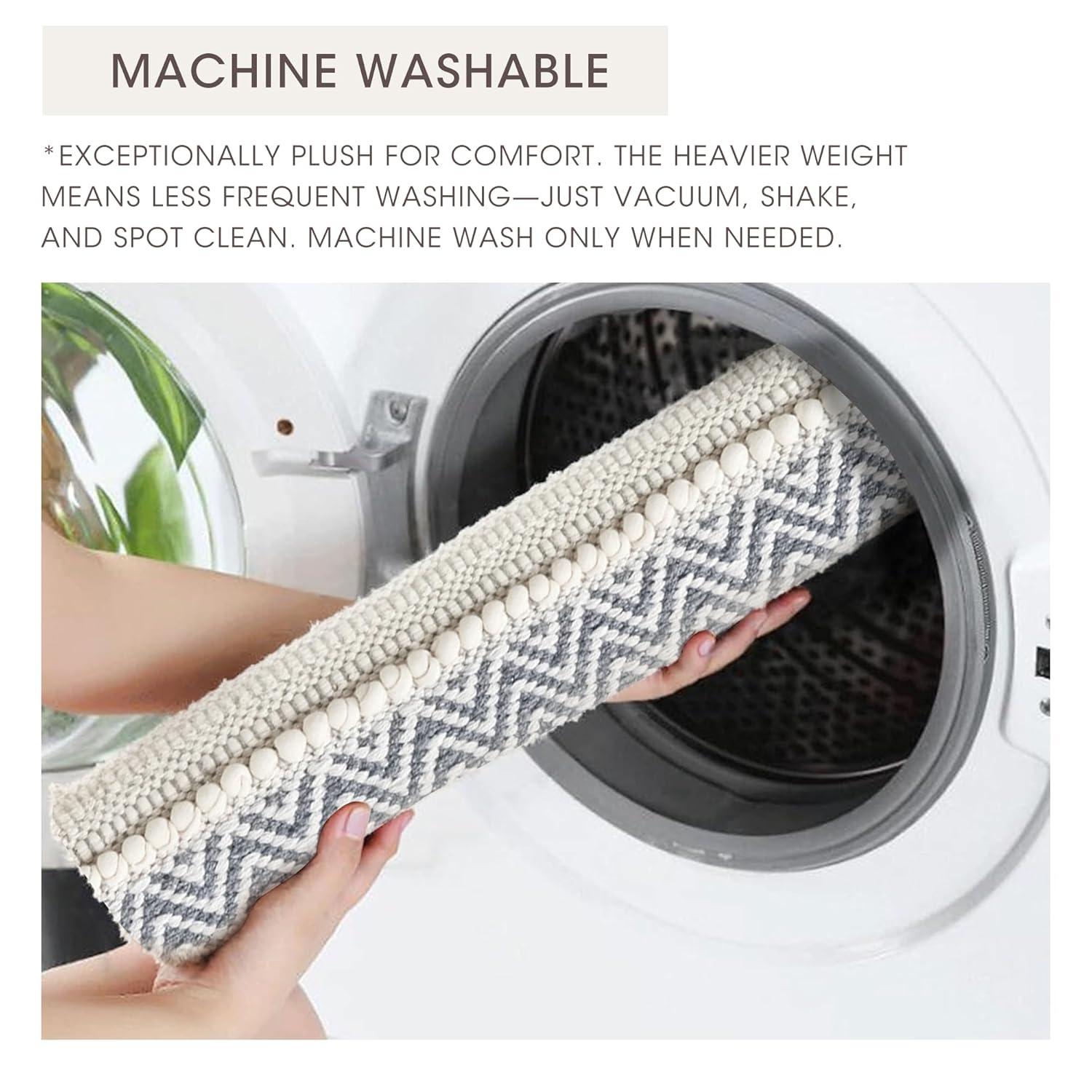 INK+IVY Asher Cotton Blend Bath Rug with Non-Slip Backing