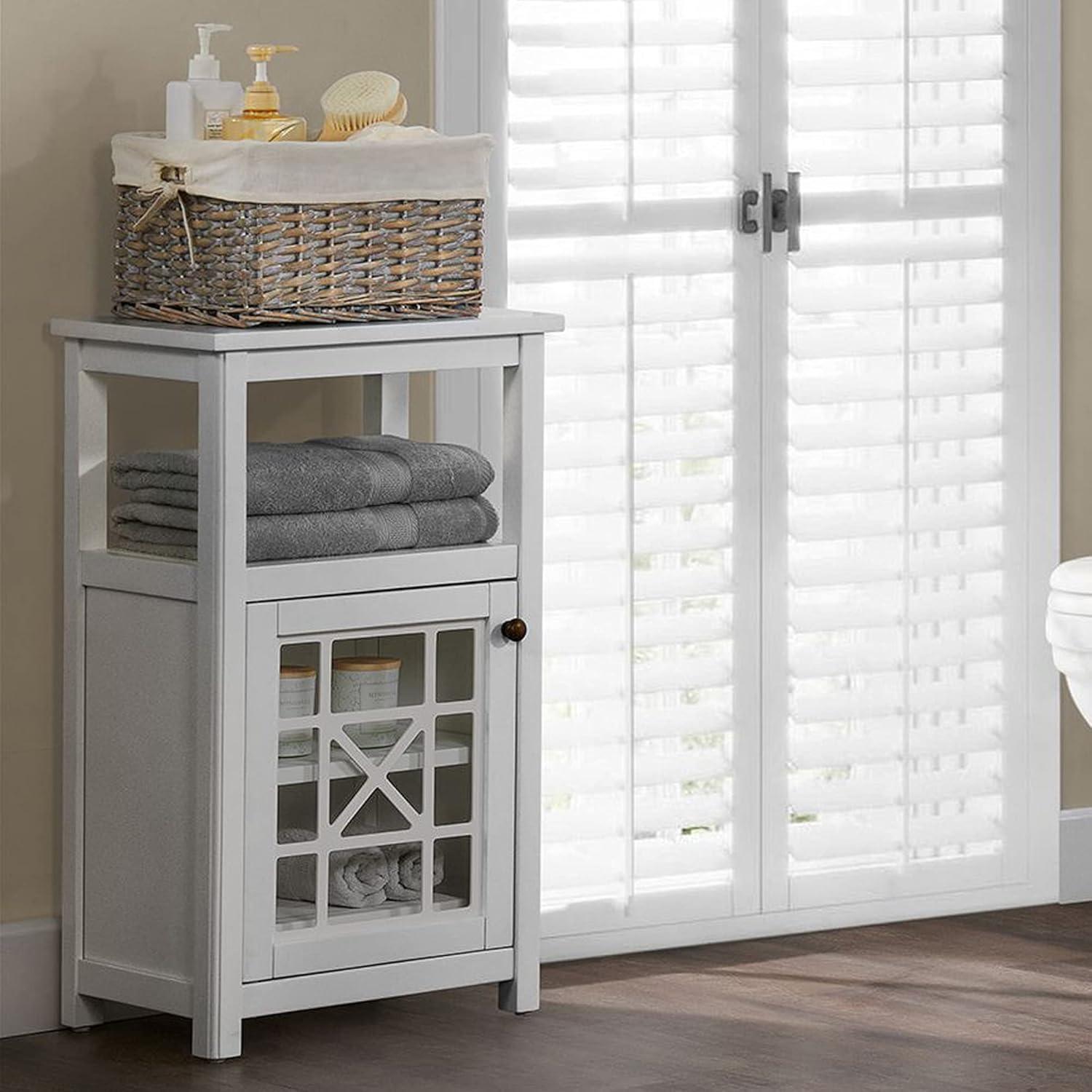 Rosalind Wheeler Hembree 17"W 58"H Traditional Style Free-Standing Bathroom Cabinet With Storage Hutch