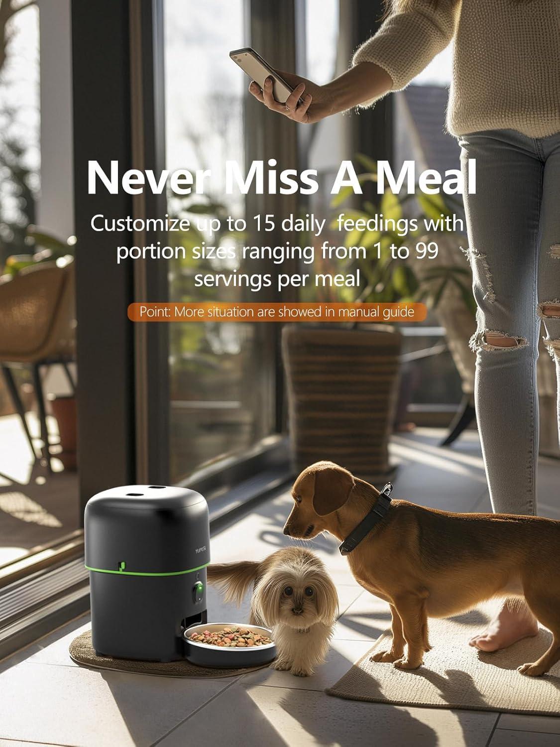 Yuposl 5G WiFi Automatic Cat Feeders Easy to Use - 2L/4L Cat Food Dispenser, Automatic Timed Cat Feeder with Dual-Band WiFi APP Control for Remote Feeding, Easy to Clean Also for Dogs C9