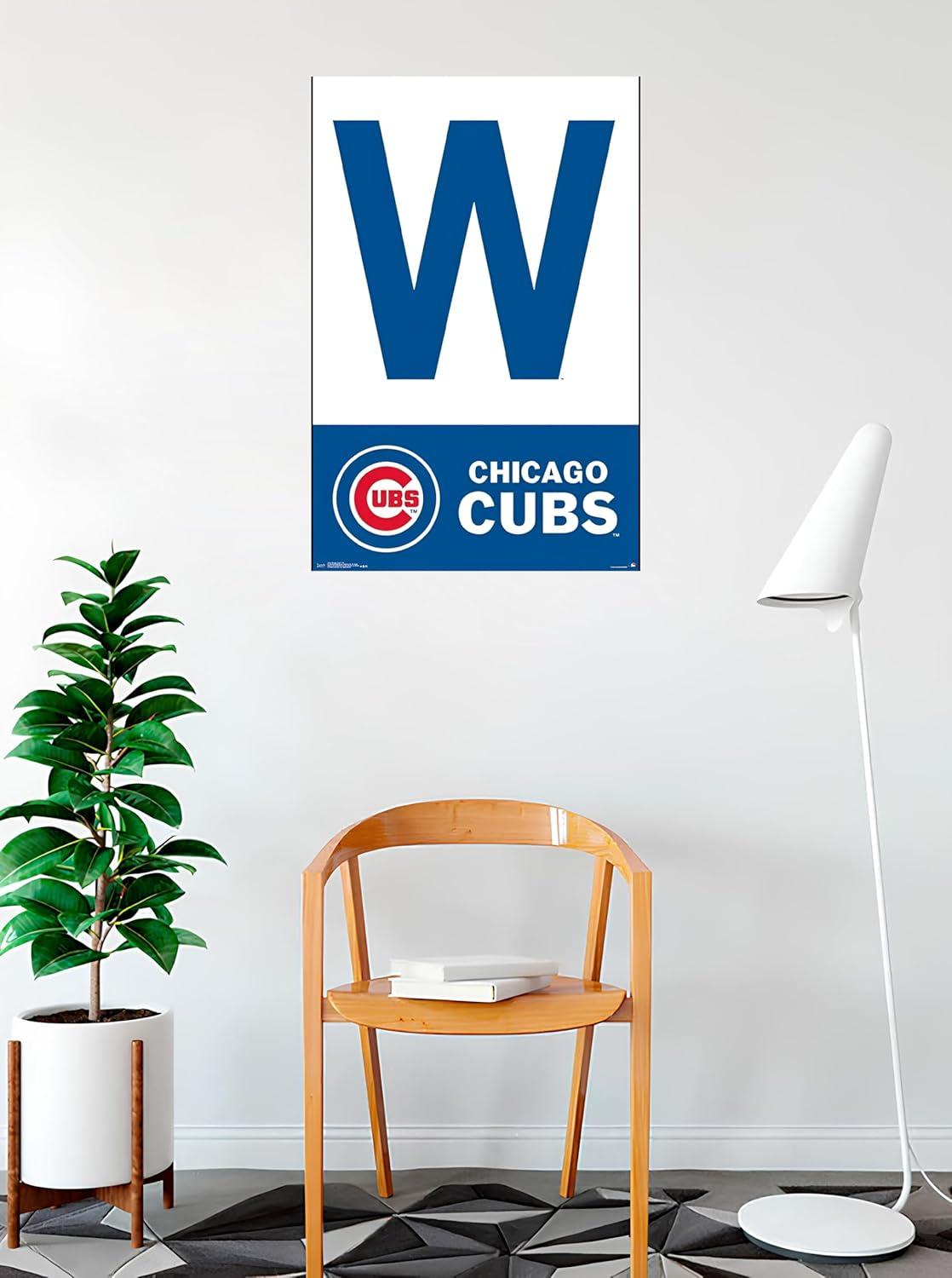 Chicago Cubs Blue and White 24 x 36 Inch Poster