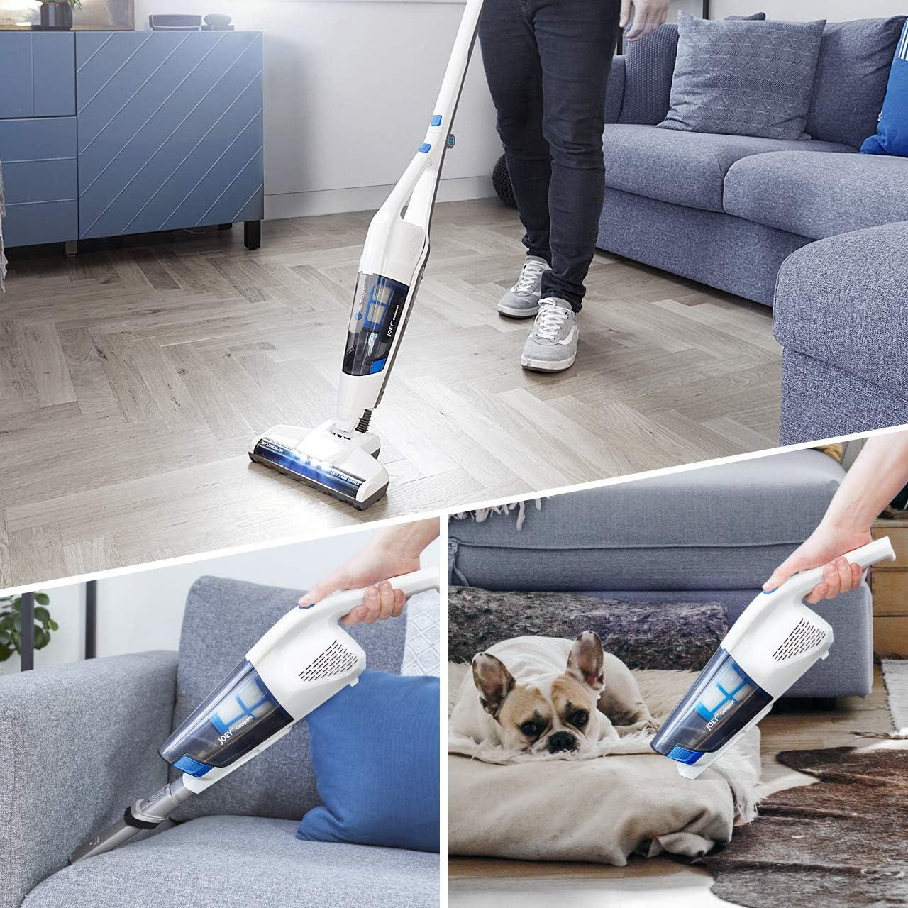 White Convertible Cordless Stick Vacuum with HEPA Filter