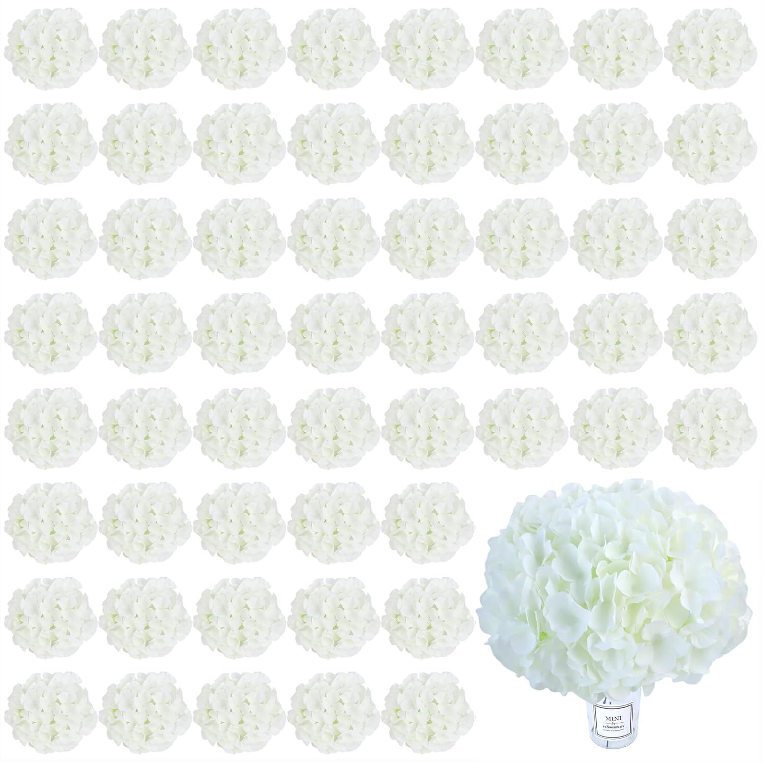 AVIVIHO Hydrangea Artificial Flowers Realistic White Fake Hydrangeas Silk Flowers with Stems Pack of 10 for Spring Mother's Day Easter Gifts Wedding Floral Bouquet Home Decor Party Decoration