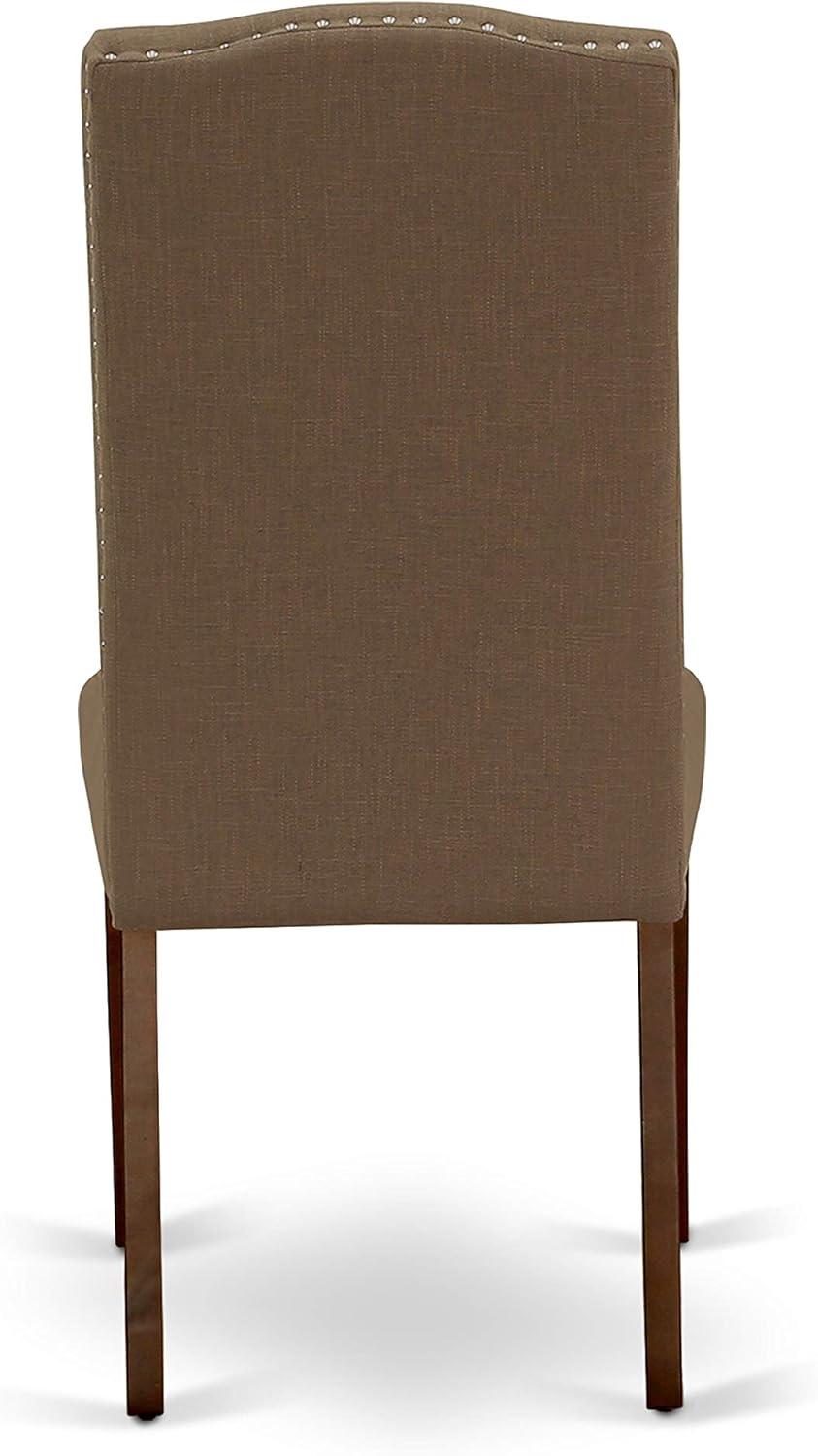East West Furniture Encinal 40" Fabric Dining Chairs in Coffee (Set of 2)