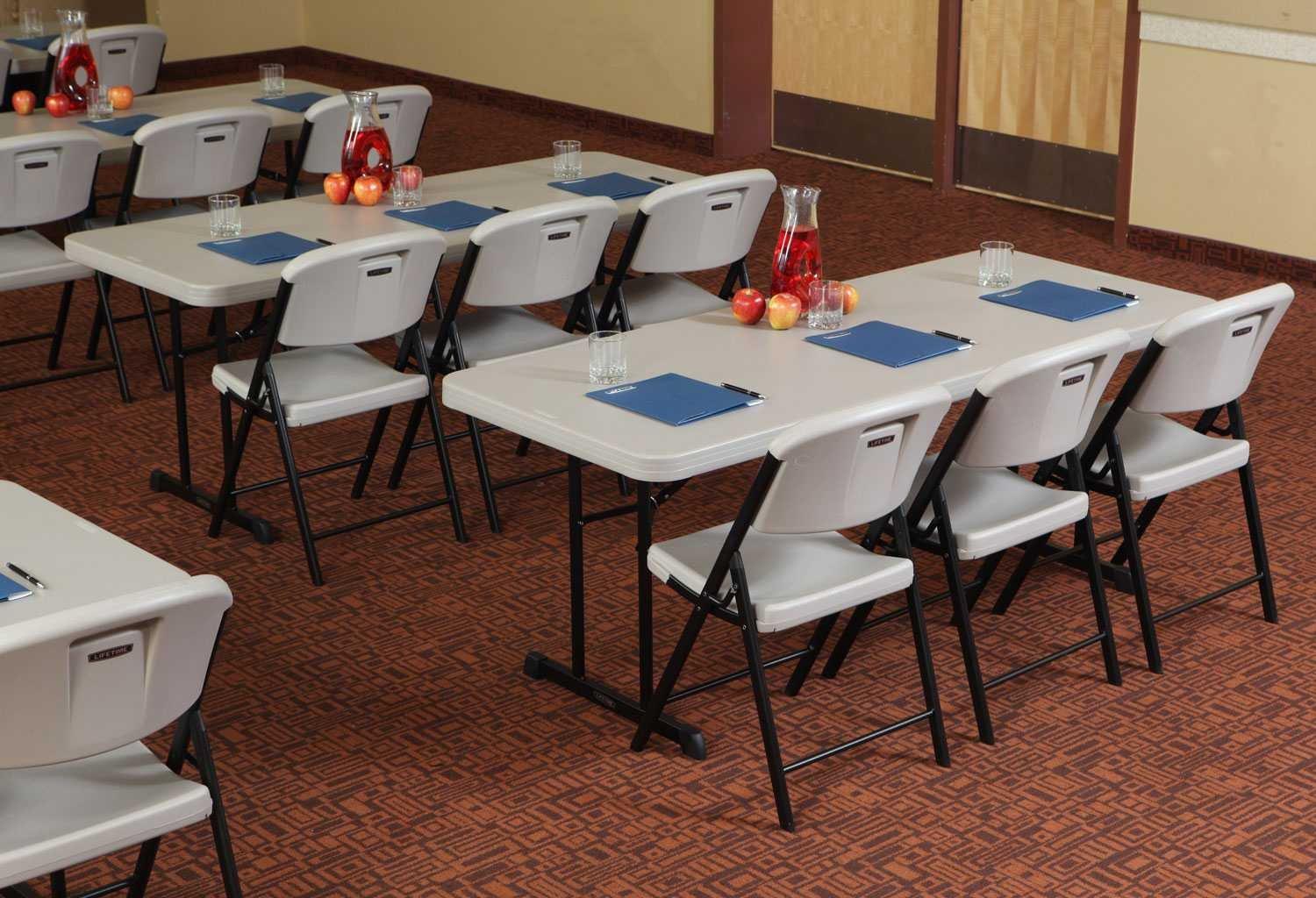 Lifetime 6 Foot Rectangle Folding Table, Indoor/Outdoor Professional, Putty (80126)