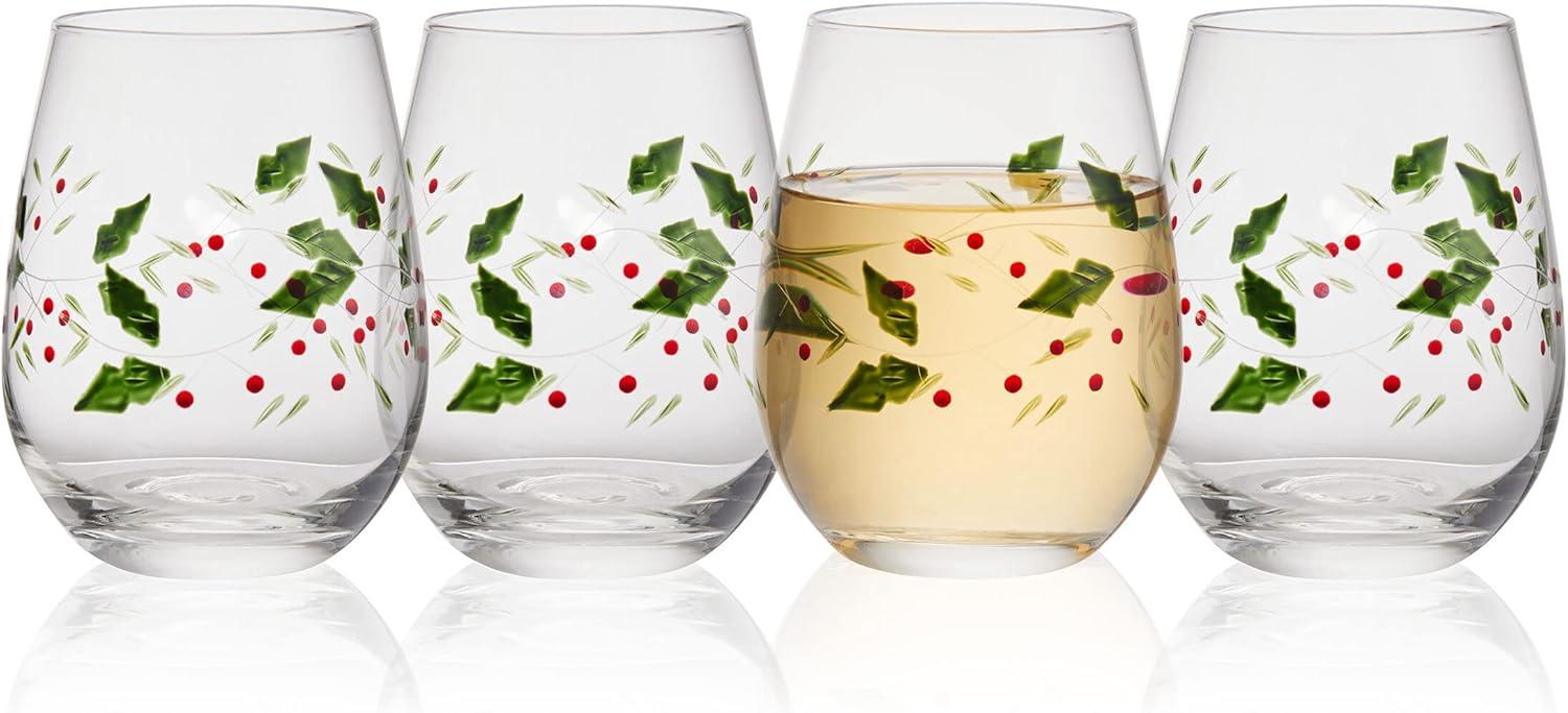 Pfaltzgraff Pfaltzgraff Winterberry 20 oz. Stemless Wine Glasses (Set of 4)