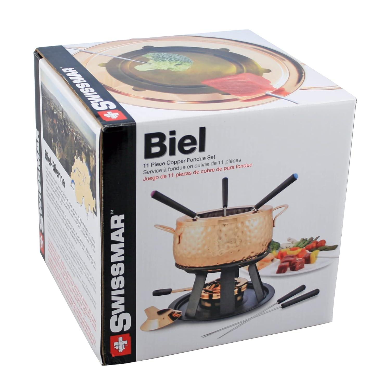 Swissmar Biel 11 Piece Fondue Set, Hammered Copper