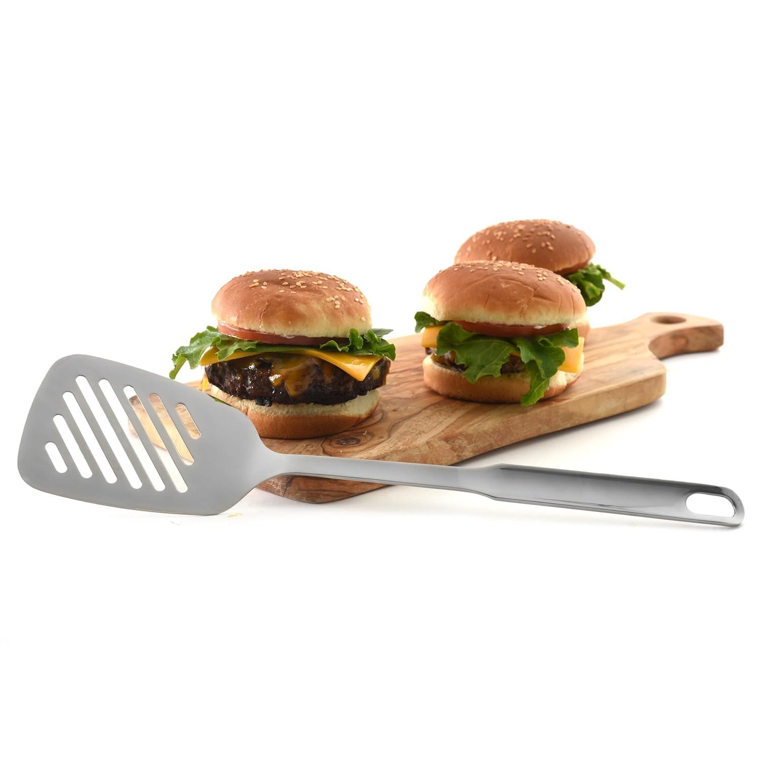 Polished Stainless Steel Slotted Turner, 13.5-Inch