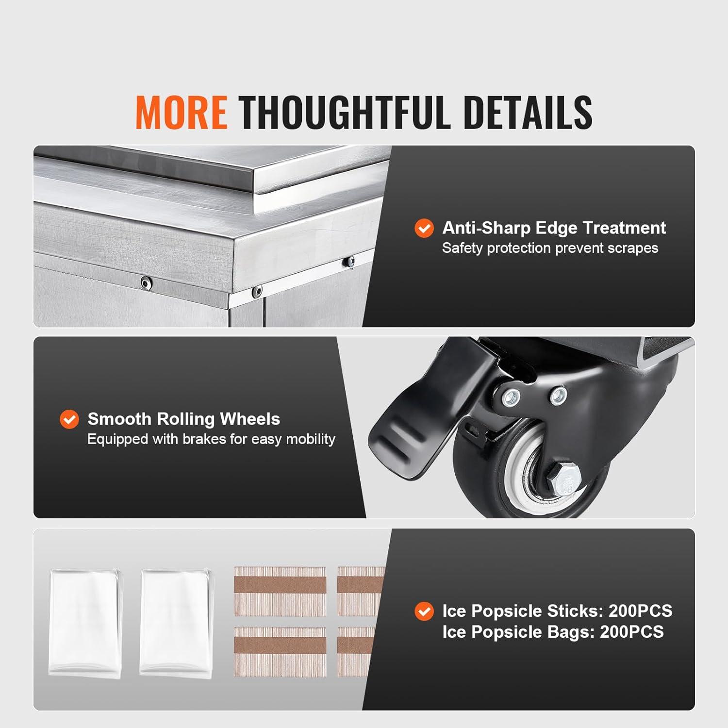 Stellweilan Tessberg Commercial Popsicle Machine 2 Mould Set - 52 PCS Ice Pops Making Machine