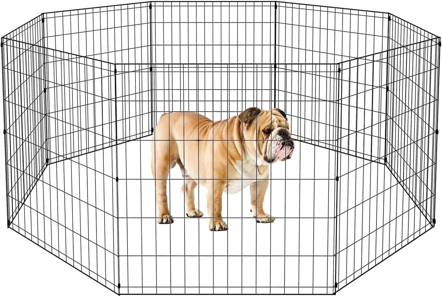 Puppy Pet Playpen 8 Panel Indoor Outdoor Metal Protable Folding Animal Exercise Dog Fence