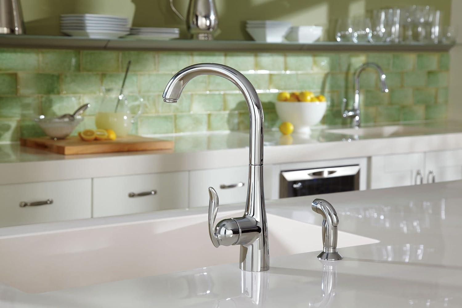 Stainless Steel Transitional Kitchen Faucet with Pull-out Spray