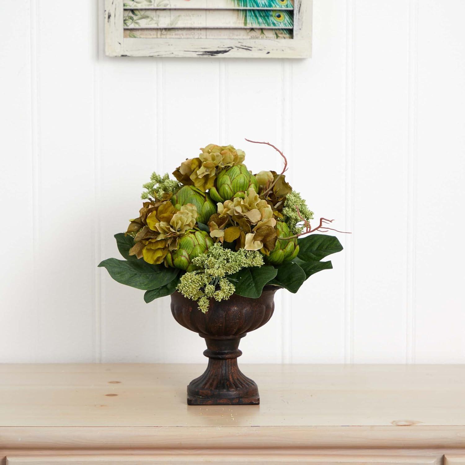 Nearly Natural Artichoke Centerpiece Silk Flower Arrangement