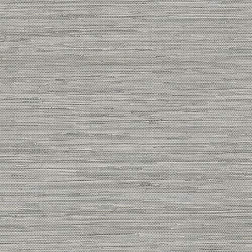 Gray Vinyl Faux Grasscloth Wallpaper with Embossed Texture