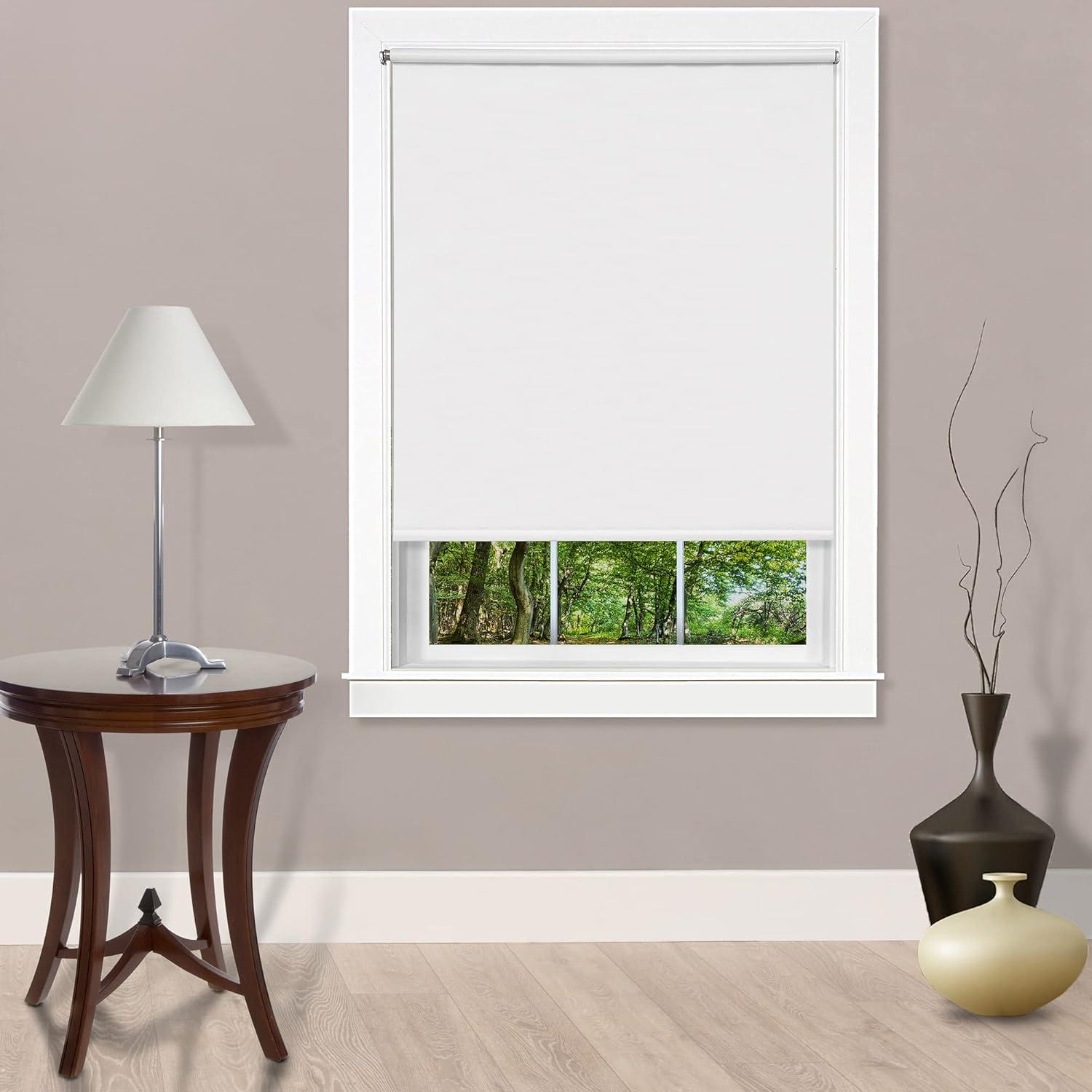 Achim Tear Down Indoor Cordless Vinyl Room Darkening Roller Window Shade, 72 x 37, White