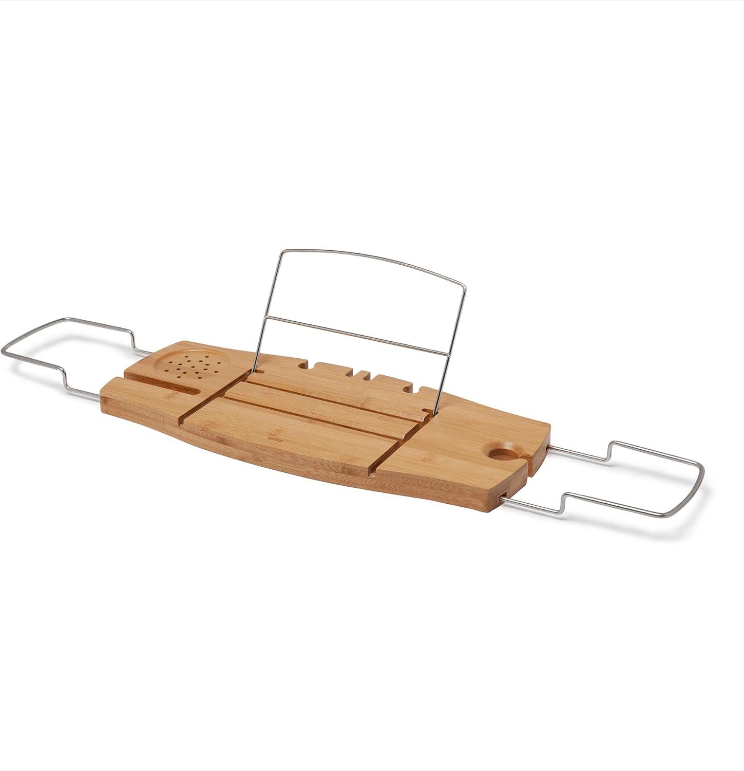 Umbra Aquala Extendable And Adjustable Bamboo Bathtub Caddy