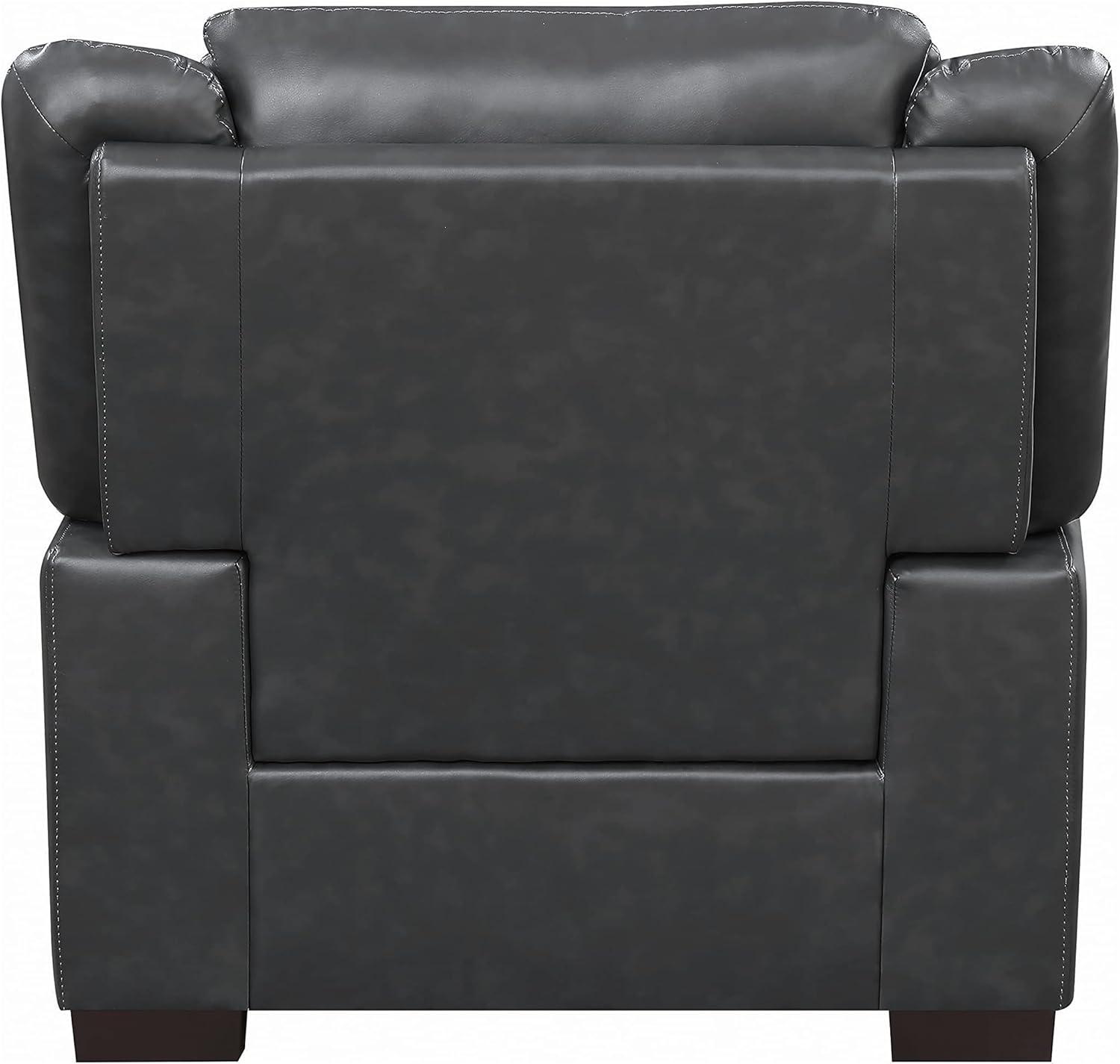 Contemporary Gray Stripe 39'' Faux Leather Armchair